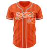 Custom Orange White Pinstripe Gray Authentic Baseball Jersey