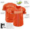 Custom Orange White Pinstripe Gray Authentic Baseball Jersey