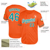 Custom Orange Teal-White Mesh Authentic Throwback Baseball Jersey