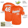 Custom Orange White-Gray Mesh Authentic Throwback Baseball Jersey