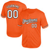 Custom Orange White-Black Mesh Authentic Throwback Baseball Jersey