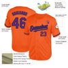 Custom Orange Purple-Black Mesh Authentic Throwback Baseball Jersey