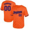 Custom Orange Purple-Black Mesh Authentic Throwback Baseball Jersey