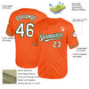 Custom Orange White-Green Mesh Authentic Throwback Baseball Jersey