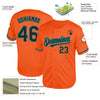 Custom Orange Black-Teal Mesh Authentic Throwback Baseball Jersey