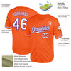 Custom Orange White-Purple Mesh Authentic Throwback Baseball Jersey