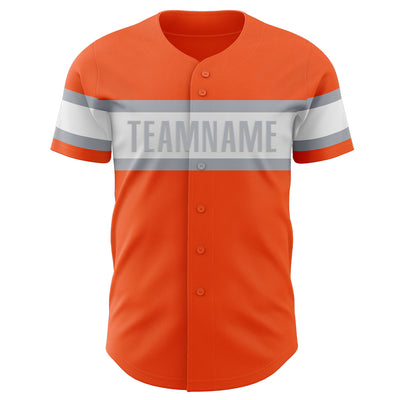 Custom Orange White-Gray Authentic Baseball Jersey