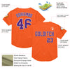 Custom Orange Purple-White Mesh Authentic Throwback Baseball Jersey