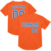 Custom Orange Electric Blue-White Mesh Authentic Throwback Baseball Jersey