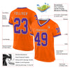 Custom Orange Purple-Gray Mesh Authentic Throwback Football Jersey