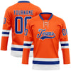 Custom Orange Royal-White Hockey Lace Neck Jersey