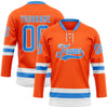 Custom Orange Powder Blue-White Hockey Lace Neck Jersey