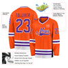 Custom Orange Purple-White Hockey Jersey