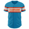 Custom Panther Blue White-Orange Authentic Baseball Jersey