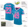 Custom Panther Blue Pink-White Mesh Authentic Throwback Football Jersey