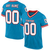 Custom Panther Blue White-Red Mesh Authentic Throwback Football Jersey