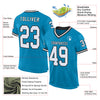 Custom Panther Blue White-Black Mesh Authentic Throwback Football Jersey