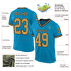 Custom Panther Blue Old Gold-Black Mesh Authentic Throwback Football Jersey