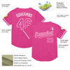 Custom Pink White Mesh Authentic Throwback Baseball Jersey