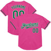 Custom Pink Kelly Green-White Mesh Authentic Throwback Baseball Jersey