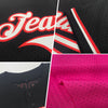 Custom Pink White-Gray Mesh Authentic Throwback Baseball Jersey