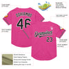 Custom Pink Black-White Mesh Authentic Throwback Baseball Jersey