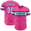 Custom Pink White-Royal Authentic Baseball Jersey