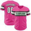 Custom Pink White-Green Authentic Baseball Jersey