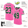 Custom Pink Green-White Mesh Authentic Throwback Football Jersey