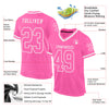 Custom Pink White Mesh Authentic Throwback Football Jersey