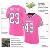 Custom Pink Black-Light Blue Mesh Authentic Throwback Football Jersey