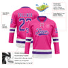 Custom Pink Purple-White Hockey Lace Neck Jersey