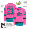 Custom Pink Teal-Black Hockey Jersey