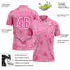 Custom Pink White 3D Pink Ribbon Breast Cancer Awareness Month Women Health Care Support Performance Polo Shirt