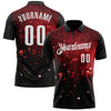 Custom Black Red-White 3D Bowling Glowing Star Performance Polo Shirt