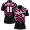 Custom Black Pink-White 3D Bowling Dot Performance Polo Shirt