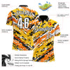 Custom Black Bay Orange-Gold 3D Bowling Abstract Grunge Art Performance Polo Shirt