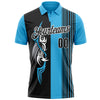 Custom Sky Blue Black-White 3D Bowling Tattoos Performance Polo Shirt