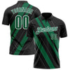 Custom Black Kelly Green-White 3D Bowling Line Shape Performance Polo Shirt