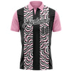 Custom Black Light Pink-White 3D Bowling Geometric Shape Performance Polo Shirt