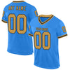 Custom Powder Blue Old Gold-Black Mesh Authentic Throwback Football Jersey