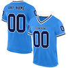 Custom Powder Blue Navy-White Mesh Authentic Throwback Football Jersey