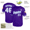 Custom Purple White-Light Blue Mesh Authentic Throwback Baseball Jersey