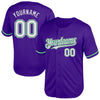 Custom Purple White-Kelly Green Mesh Authentic Throwback Baseball Jersey