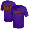 Custom Purple Black-Orange Mesh Authentic Throwback Baseball Jersey