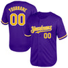 Custom Purple Gold-White Mesh Authentic Throwback Baseball Jersey