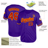 Custom Purple Red-Gold Mesh Authentic Throwback Baseball Jersey