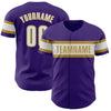 Custom Purple White-Old Gold Authentic Baseball Jersey