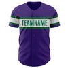 Custom Purple Kelly Green-White Authentic Baseball Jersey