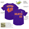 Custom Purple Orange-White Mesh Authentic Throwback Baseball Jersey